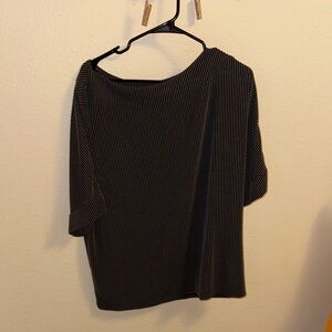 Black on the Shoulders Ribbed Top